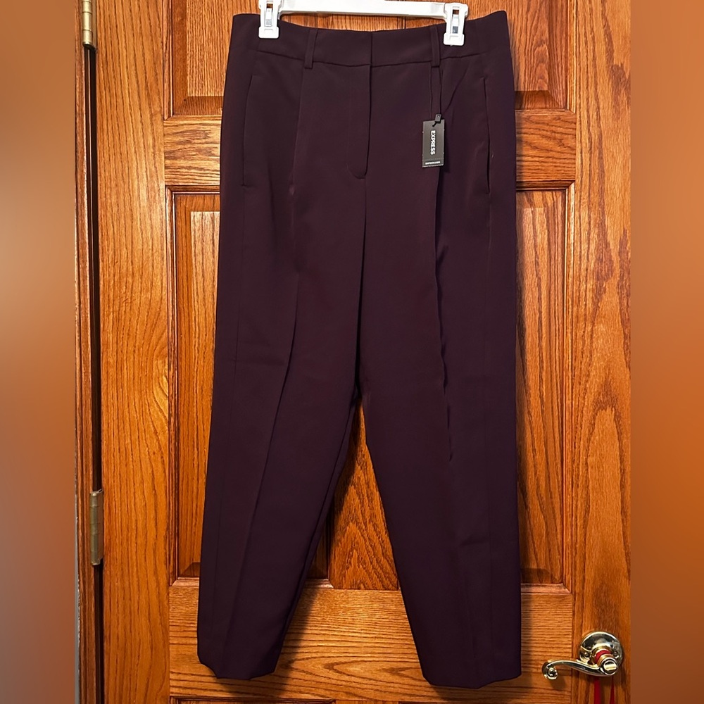 Plum Ankle High Rise Dress Pants